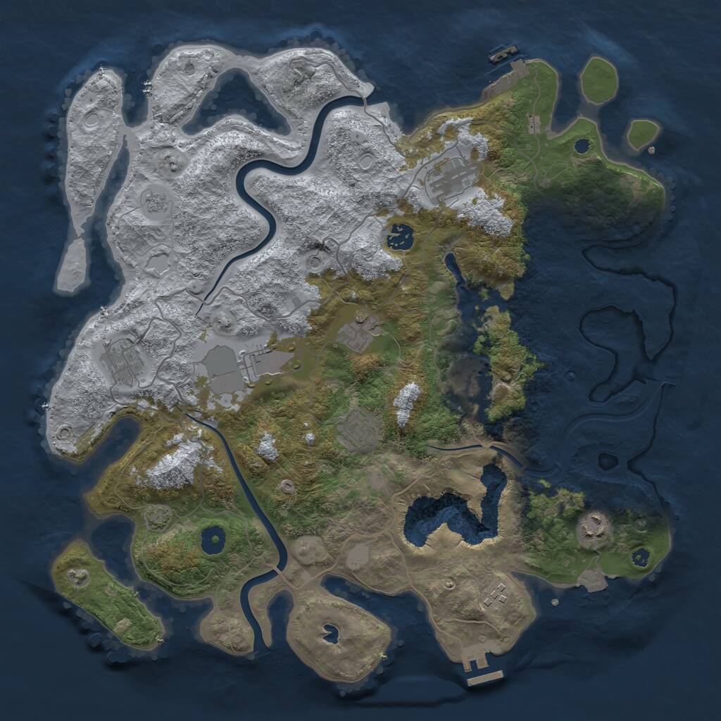 Rust Map: Procedural Map, Size: 4000, Seed: 30072023, 15 Monuments