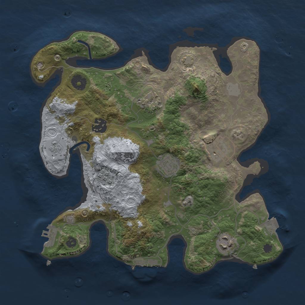 Rust Map: Procedural Map, Size: 3000, Seed: 17587, 13 Monuments