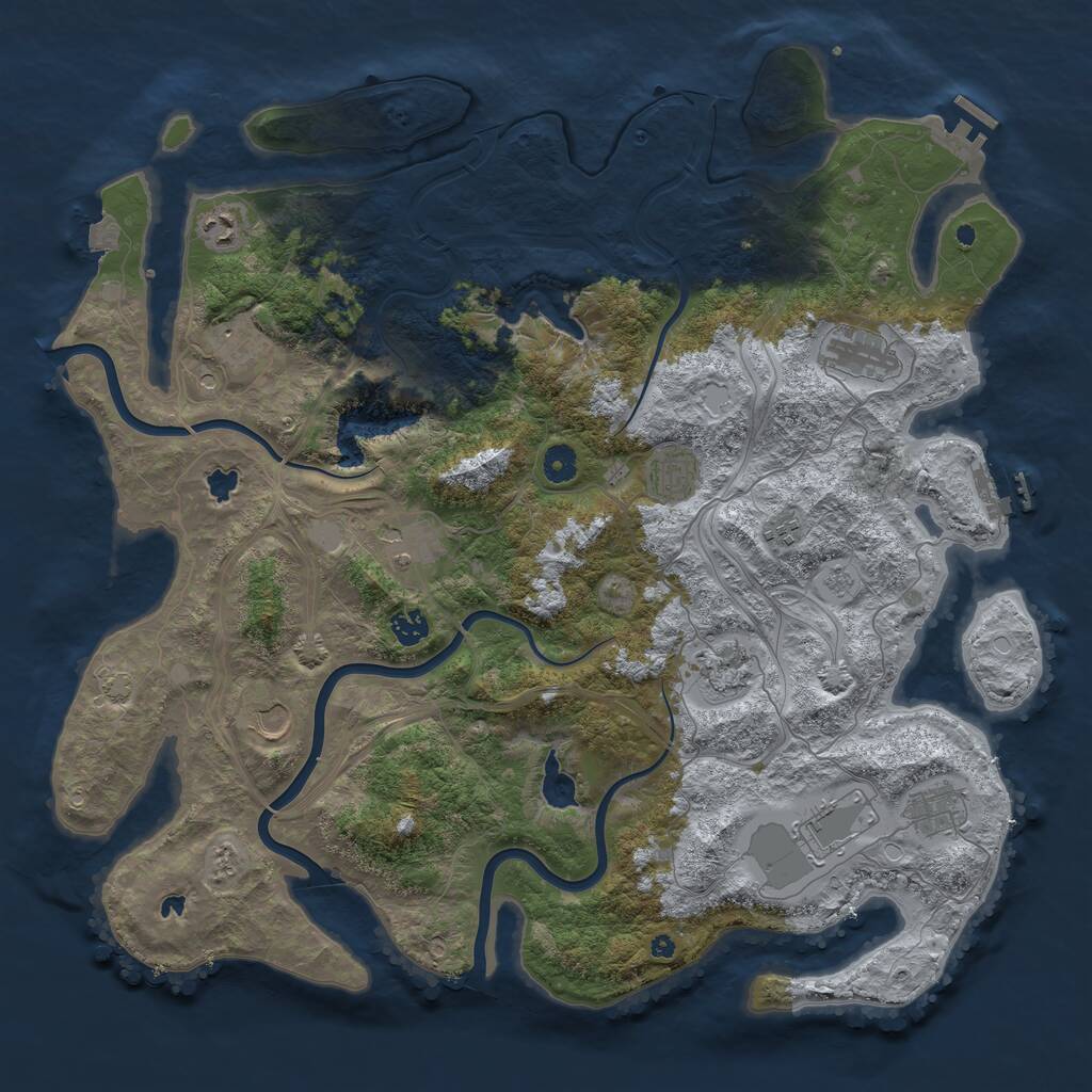 Rust Map: Procedural Map, Size: 4500, Seed: 1434565186, 17 Monuments