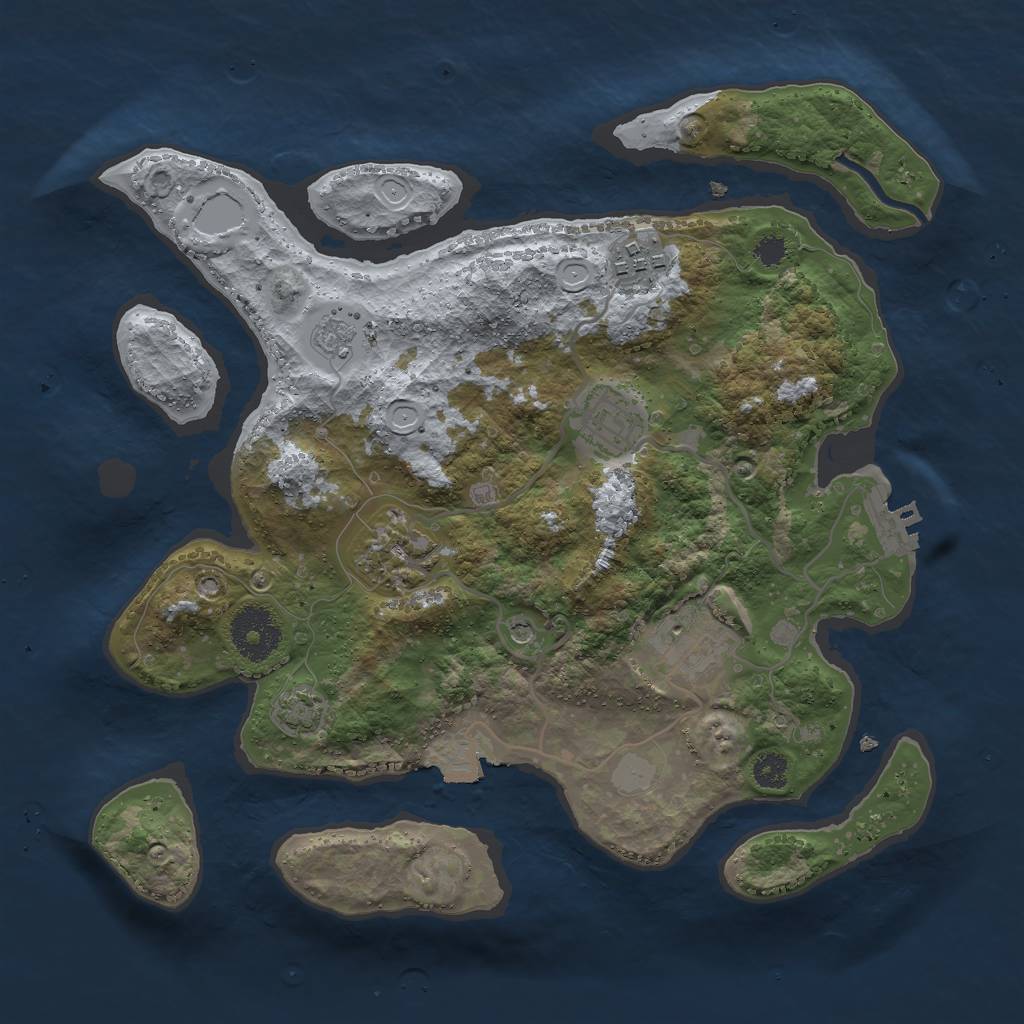 Rust Map: Procedural Map, Size: 3000, Seed: 759861, 11 Monuments