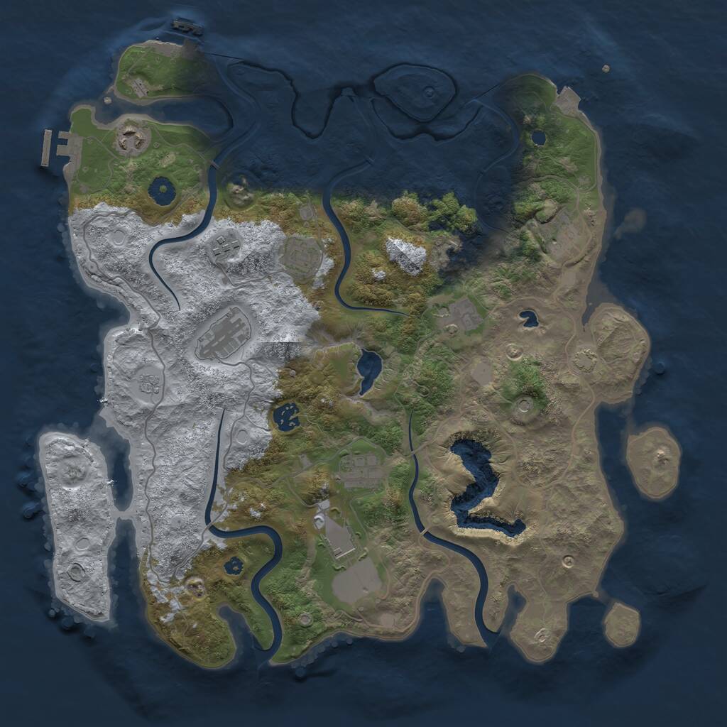 Rust Map: Procedural Map, Size: 4000, Seed: 863215213, 15 Monuments
