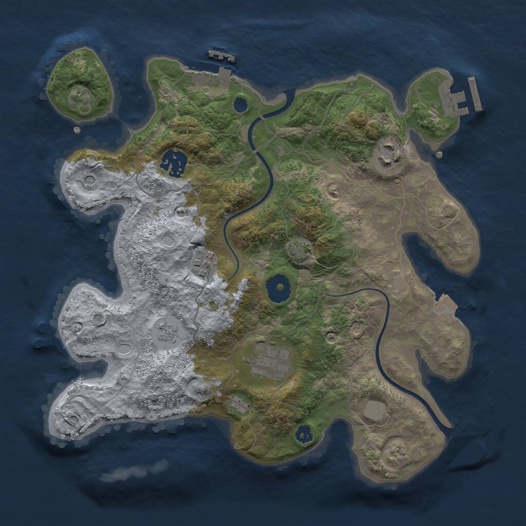 Rust Map: Procedural Map, Size: 3000, Seed: 560388737, 10 Monuments