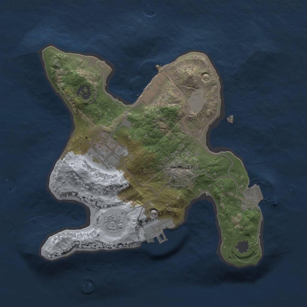 Rust Map: Procedural Map, Size: 2100, Seed: 523581840, 7 Monuments