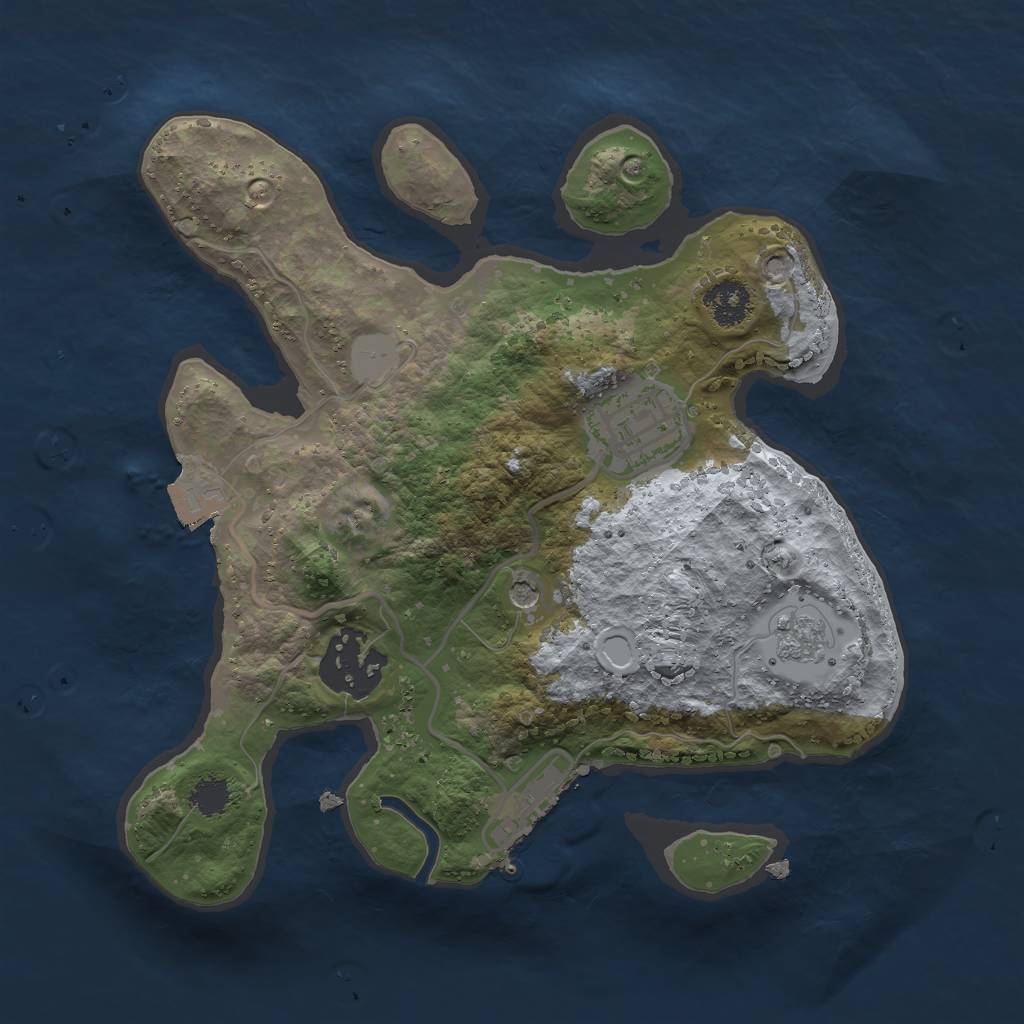 Rust Map: Procedural Map, Size: 2320, Seed: 301416993, 8 Monuments