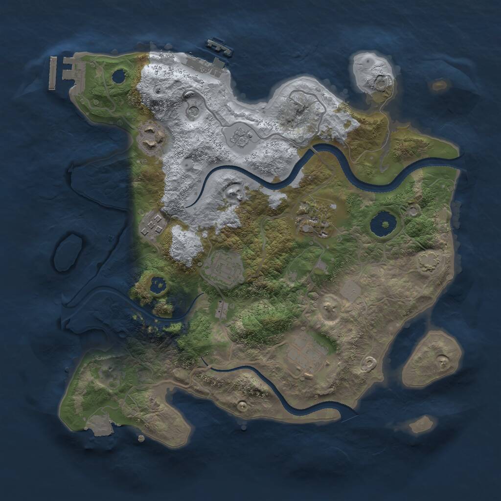 Rust Map: Procedural Map, Size: 3000, Seed: 173307184, 11 Monuments