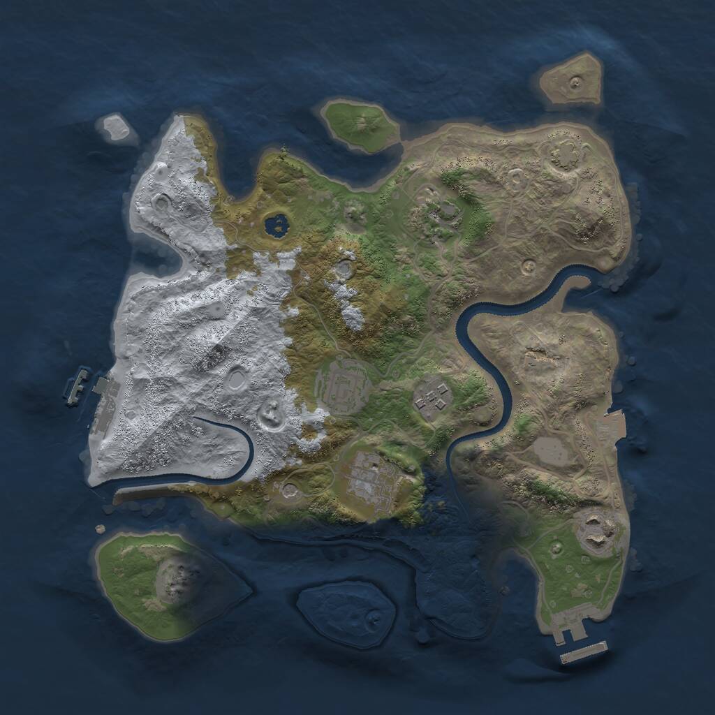 Rust Map: Procedural Map, Size: 3000, Seed: 15651448, 10 Monuments