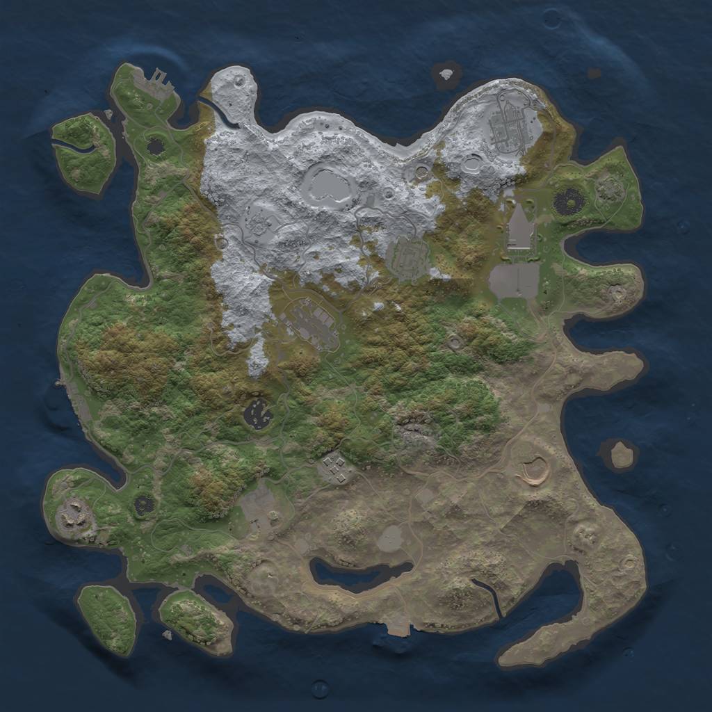 Rust Map: Procedural Map, Size: 3700, Seed: 14804451, 17 Monuments