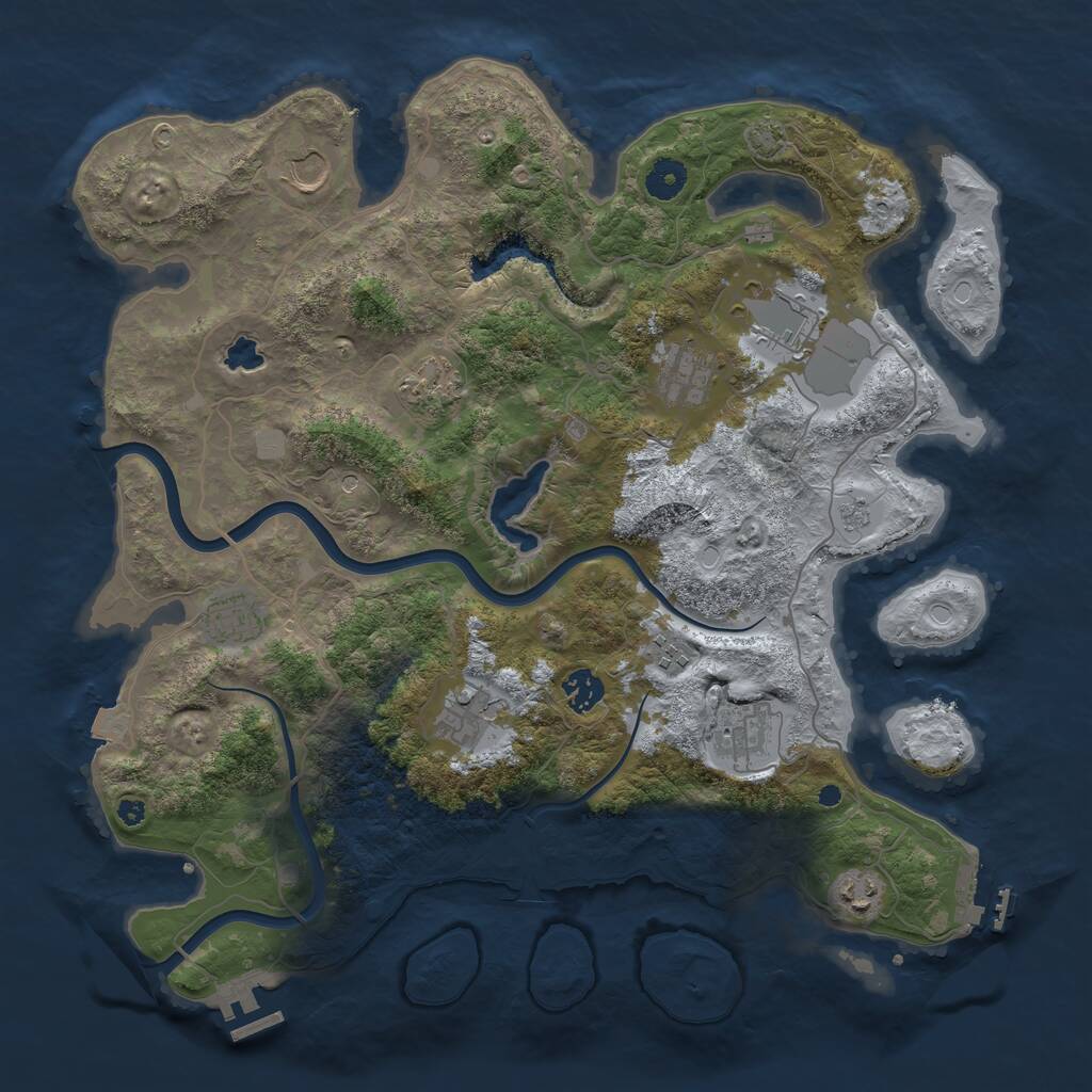 Rust Map: Procedural Map, Size: 4000, Seed: 37167137, 16 Monuments