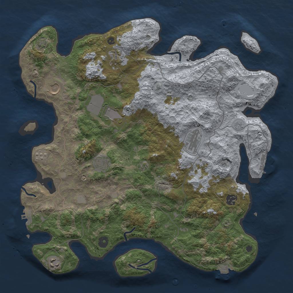 Rust Map: Procedural Map, Size: 4000, Seed: 12751779, 16 Monuments