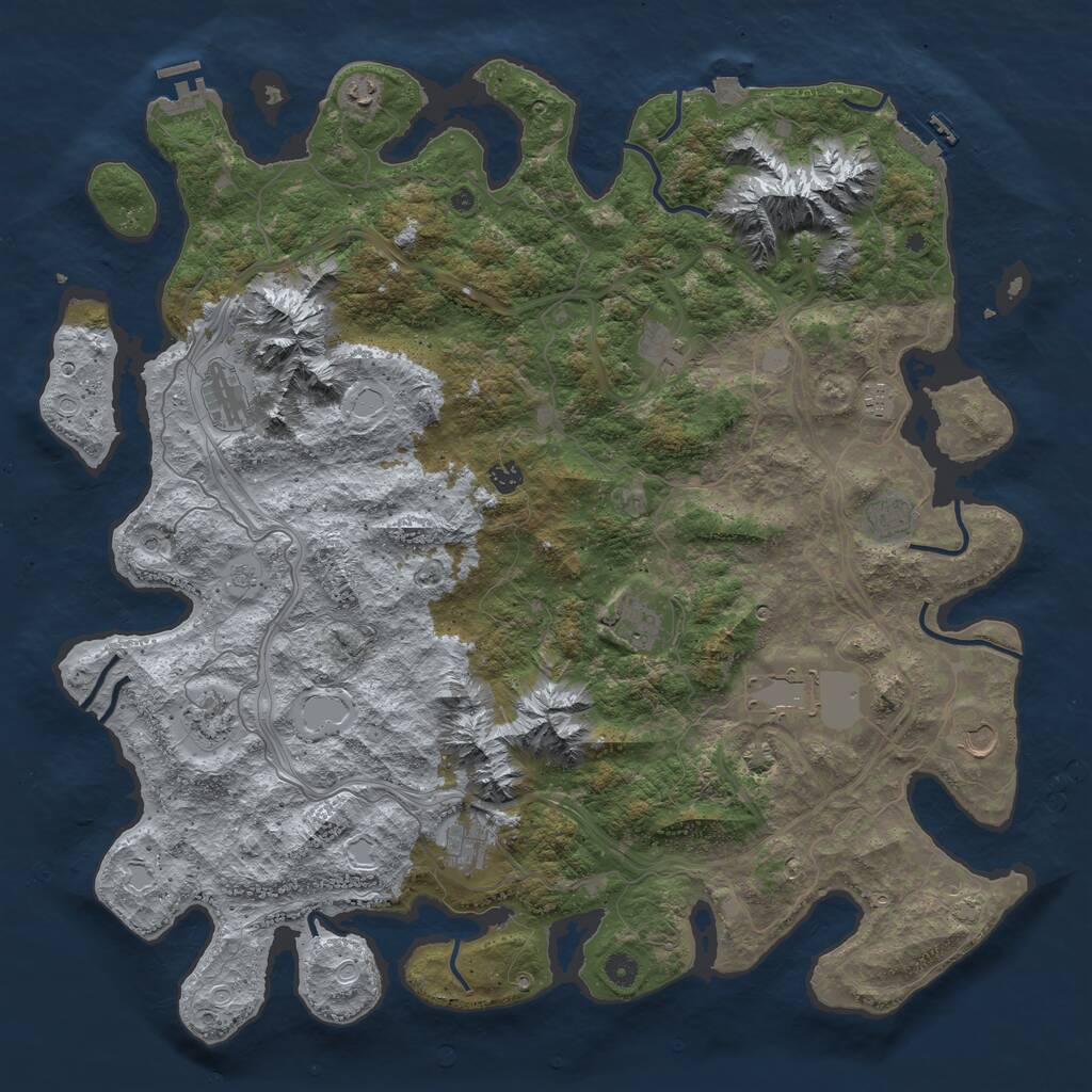 Rust Map: Procedural Map, Size: 5000, Seed: 1531160481, 17 Monuments