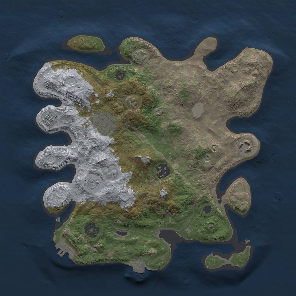 Rust Map: Procedural Map, Size: 3000, Seed: 8771500, 11 Monuments