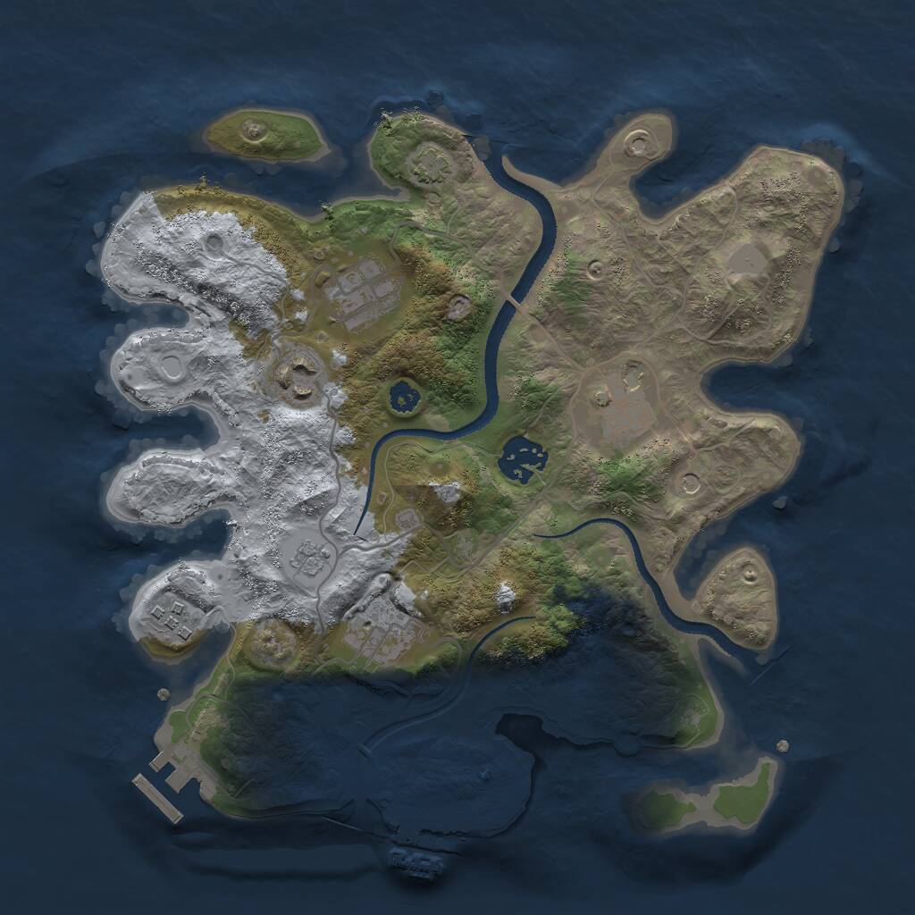 Rust Map: Procedural Map, Size: 3000, Seed: 8771500, 12 Monuments