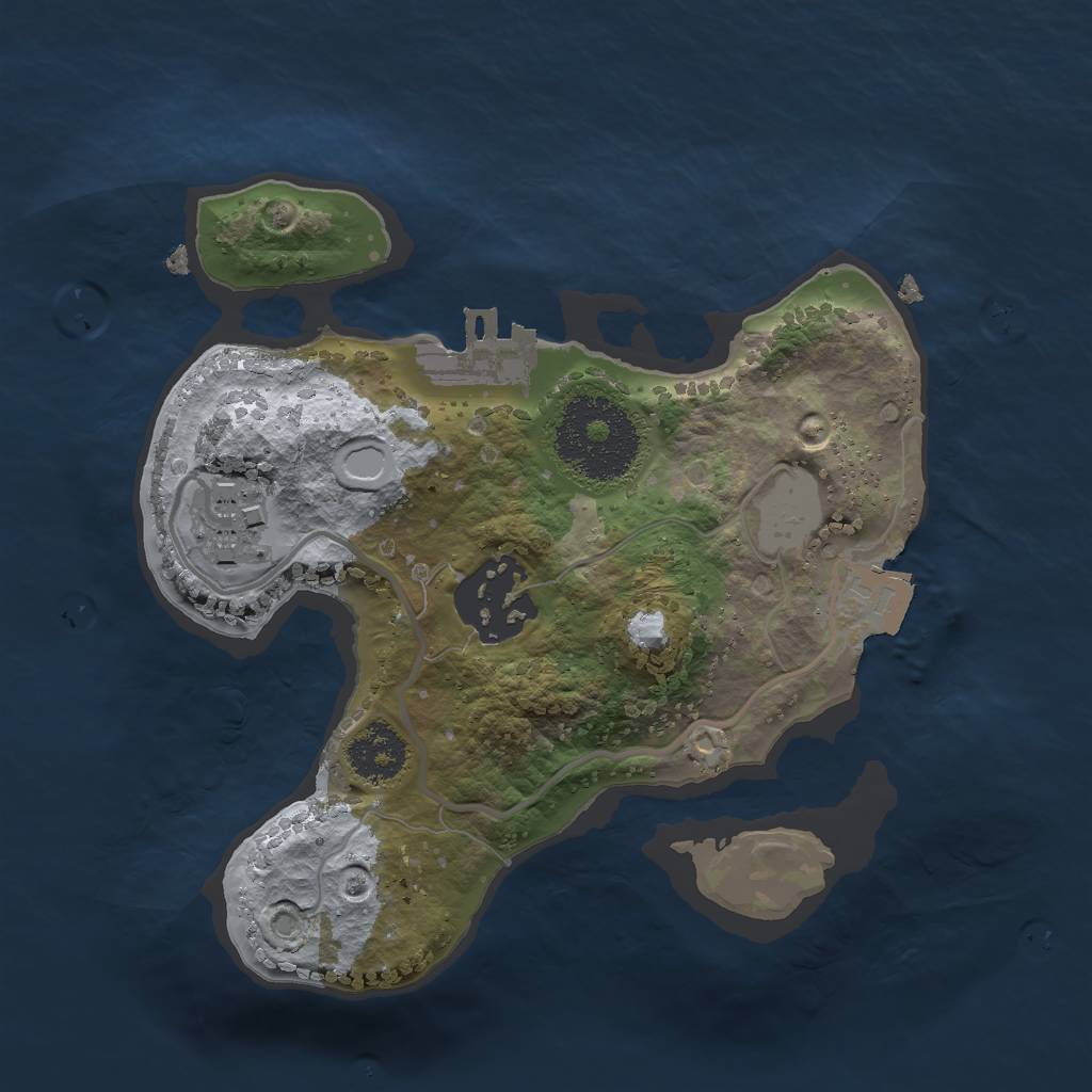 Rust Map: Procedural Map, Size: 2000, Seed: 1334585958, 6 Monuments