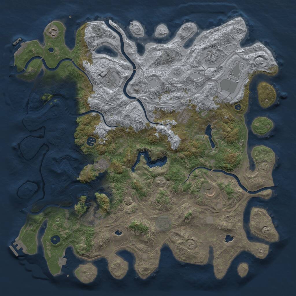 Rust Map: Procedural Map, Size: 4800, Seed: 2147153599, 17 Monuments
