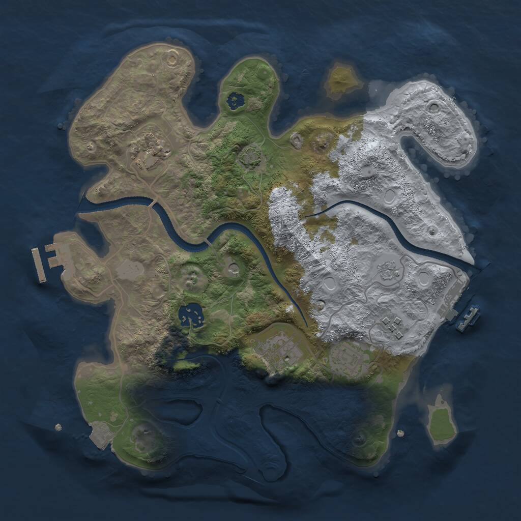 Rust Map: Procedural Map, Size: 3000, Seed: 684932636, 11 Monuments