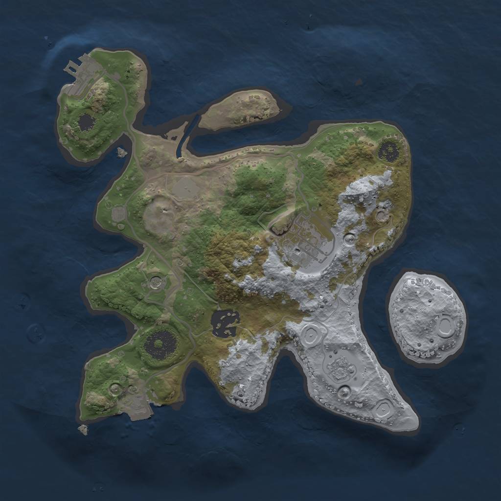Rust Map: Procedural Map, Size: 2500, Seed: 11241996, 8 Monuments