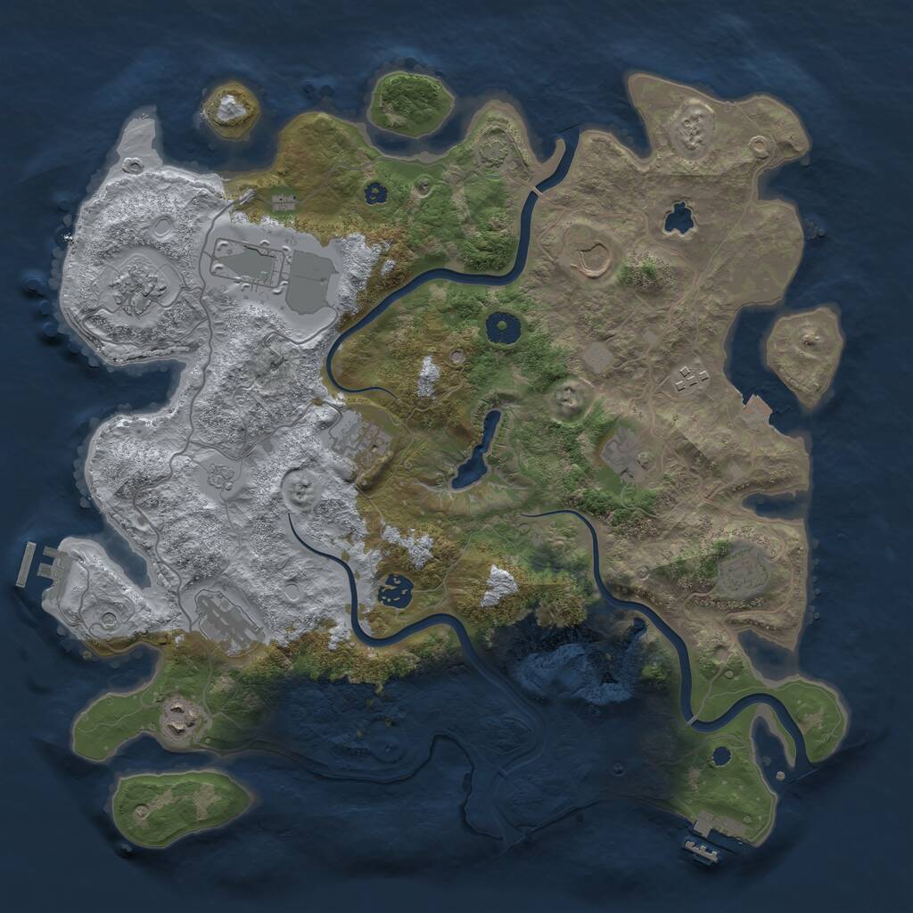 Rust Map: Procedural Map, Size: 4000, Seed: 6720, 16 Monuments