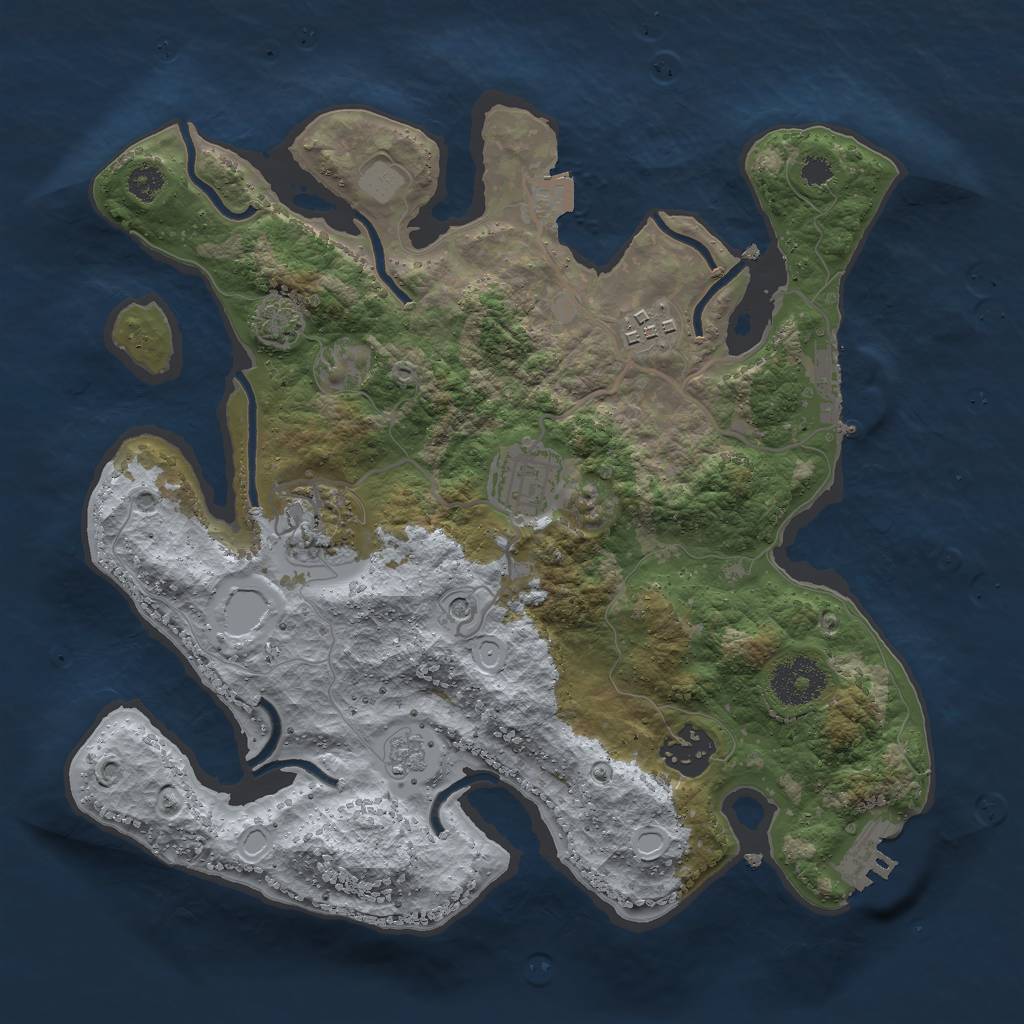 Rust Map: Procedural Map, Size: 3000, Seed: 41799572, 12 Monuments