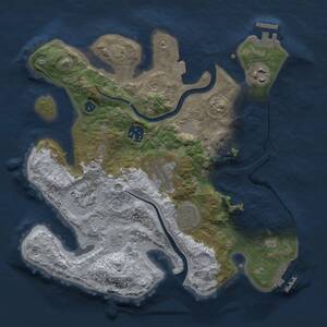 Thumbnail Rust Map: Procedural Map, Size: 3000, Seed: 41799572, 11 Monuments