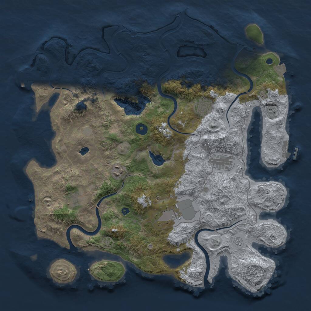 Rust Map: Procedural Map, Size: 4000, Seed: 17969, 11 Monuments