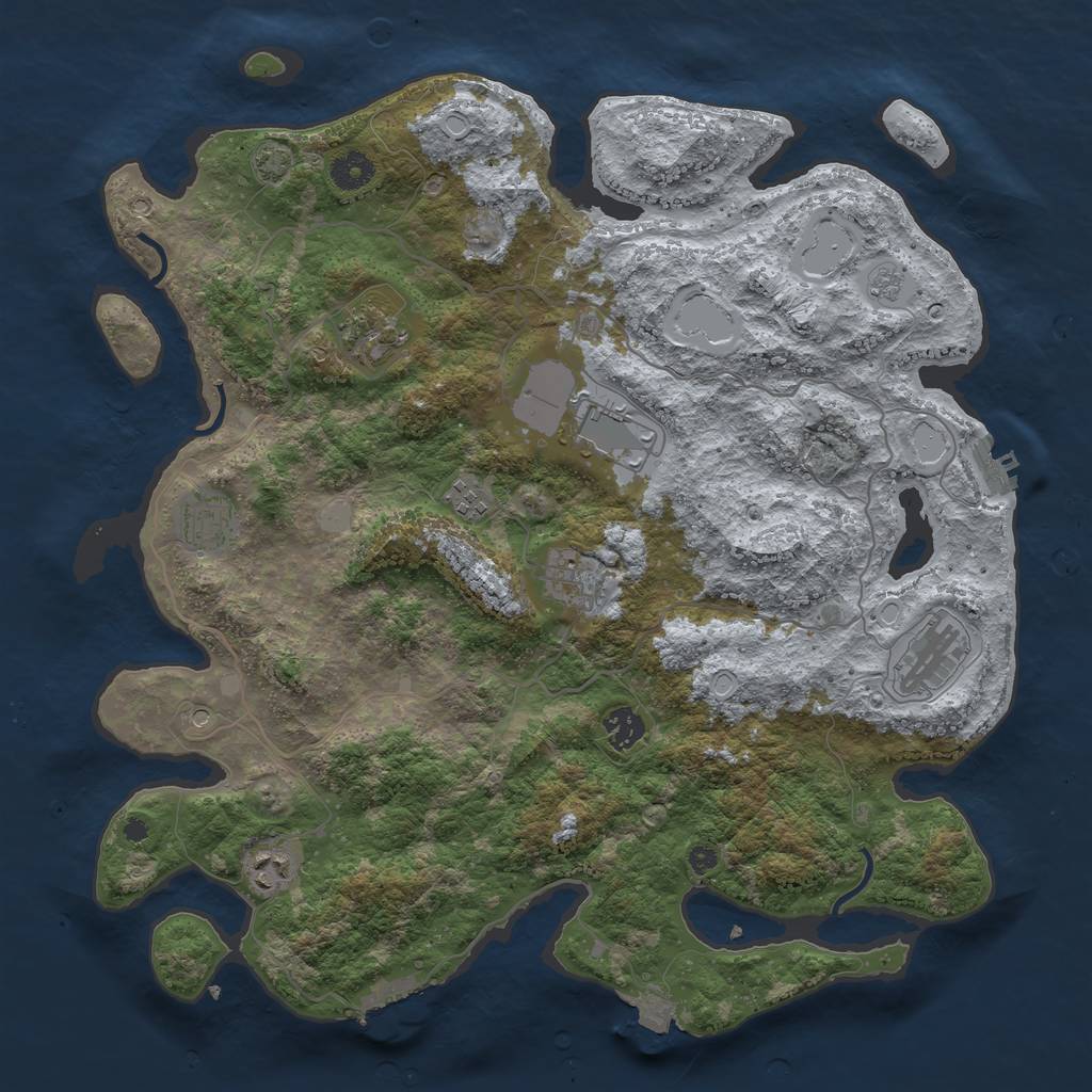 Rust Map: Procedural Map, Size: 4000, Seed: 1571397465, 16 Monuments