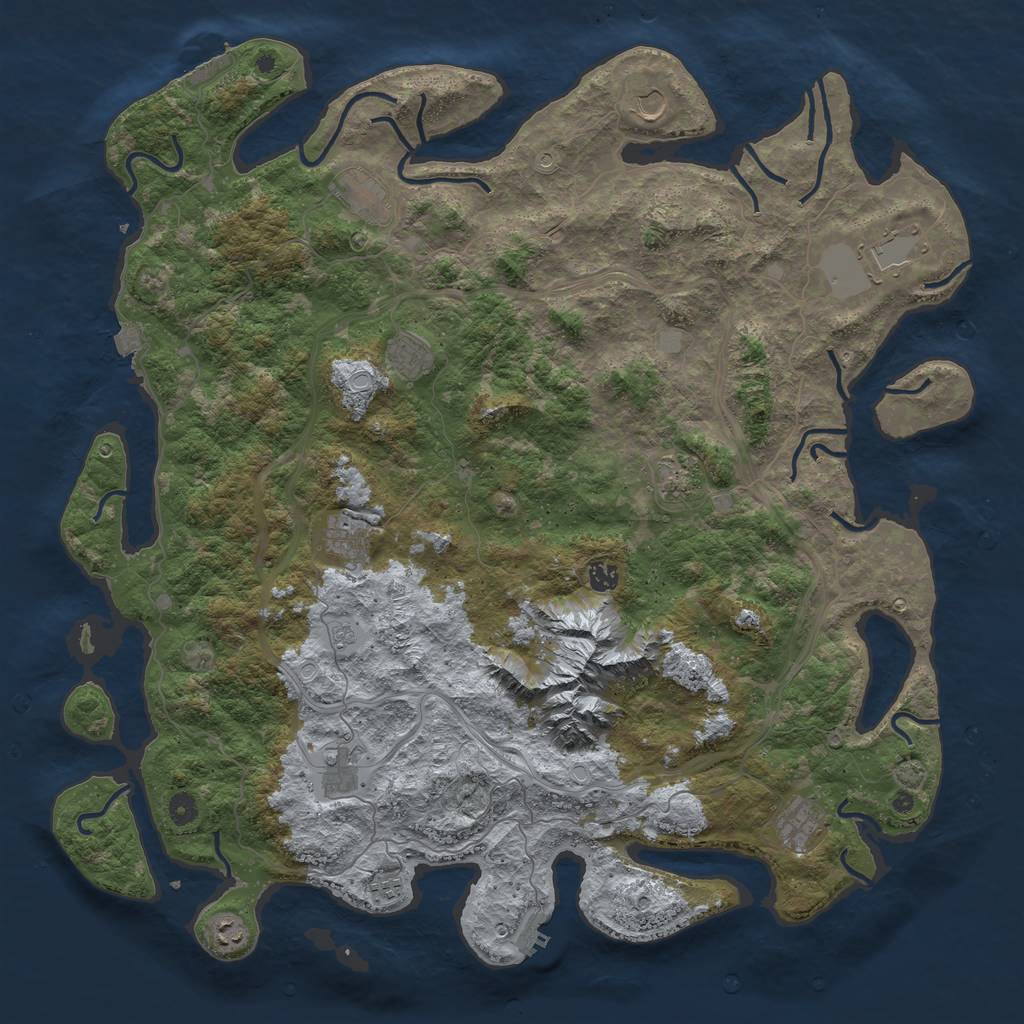 Rust Map: Procedural Map, Size: 5000, Seed: 630, 19 Monuments