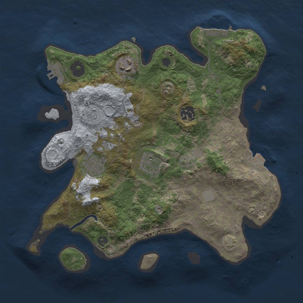 Rust Map: Procedural Map, Size: 3000, Seed: 822320820, 12 Monuments