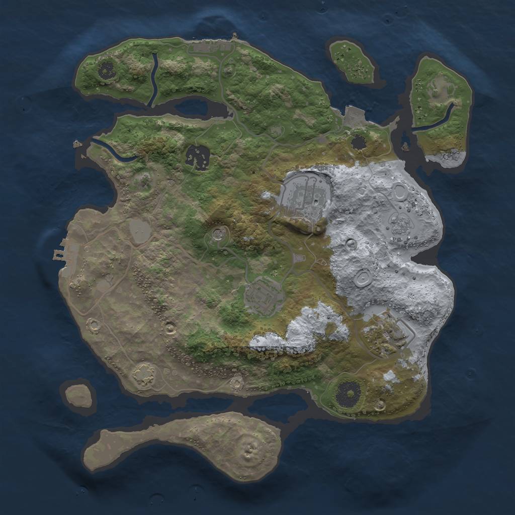 Rust Map: Procedural Map, Size: 3000, Seed: 30756, 12 Monuments