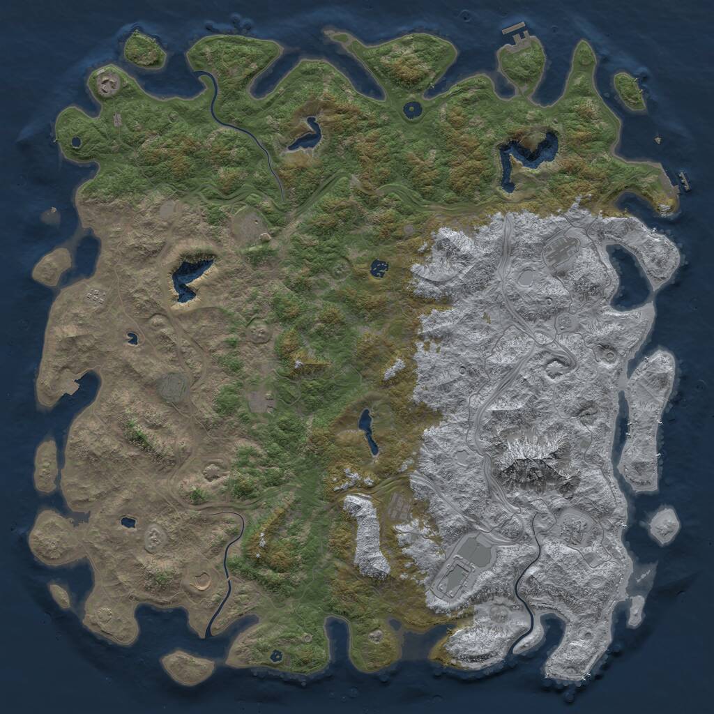 Rust Map: Procedural Map, Size: 6000, Seed: 1311808829, 17 Monuments