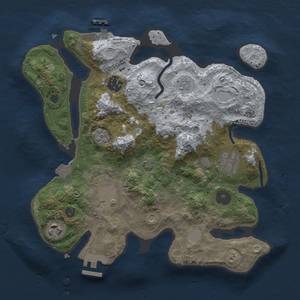 Thumbnail Rust Map: Procedural Map, Size: 3000, Seed: 1015937498, 13 Monuments