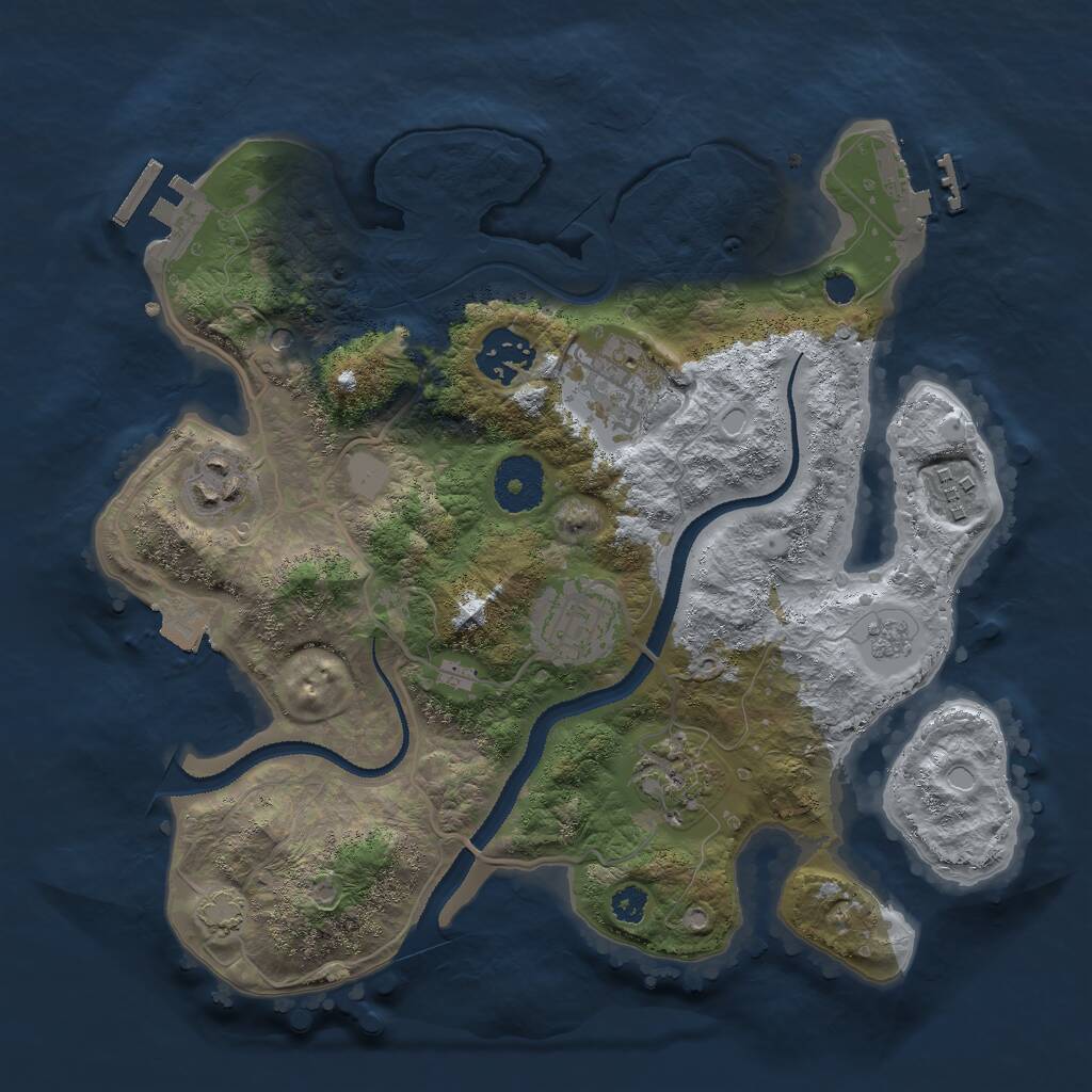 Rust Map: Procedural Map, Size: 3000, Seed: 213035828, 12 Monuments