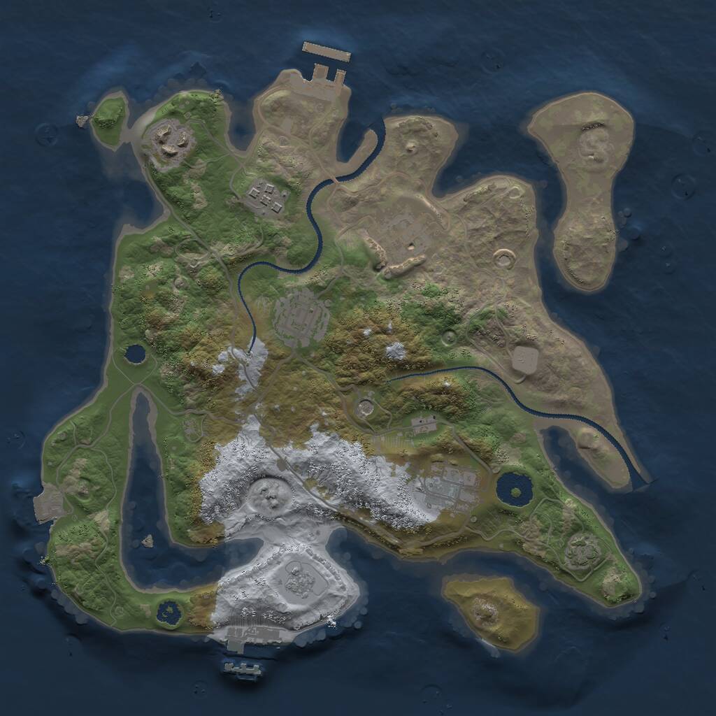 Rust Map: Procedural Map, Size: 3000, Seed: 49421, 11 Monuments
