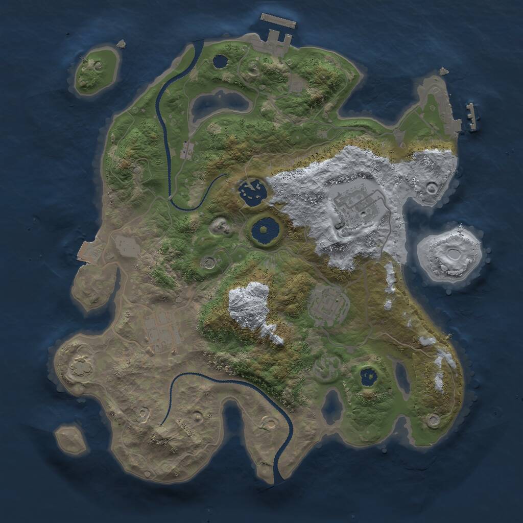 Rust Map: Procedural Map, Size: 3000, Seed: 15208, 9 Monuments