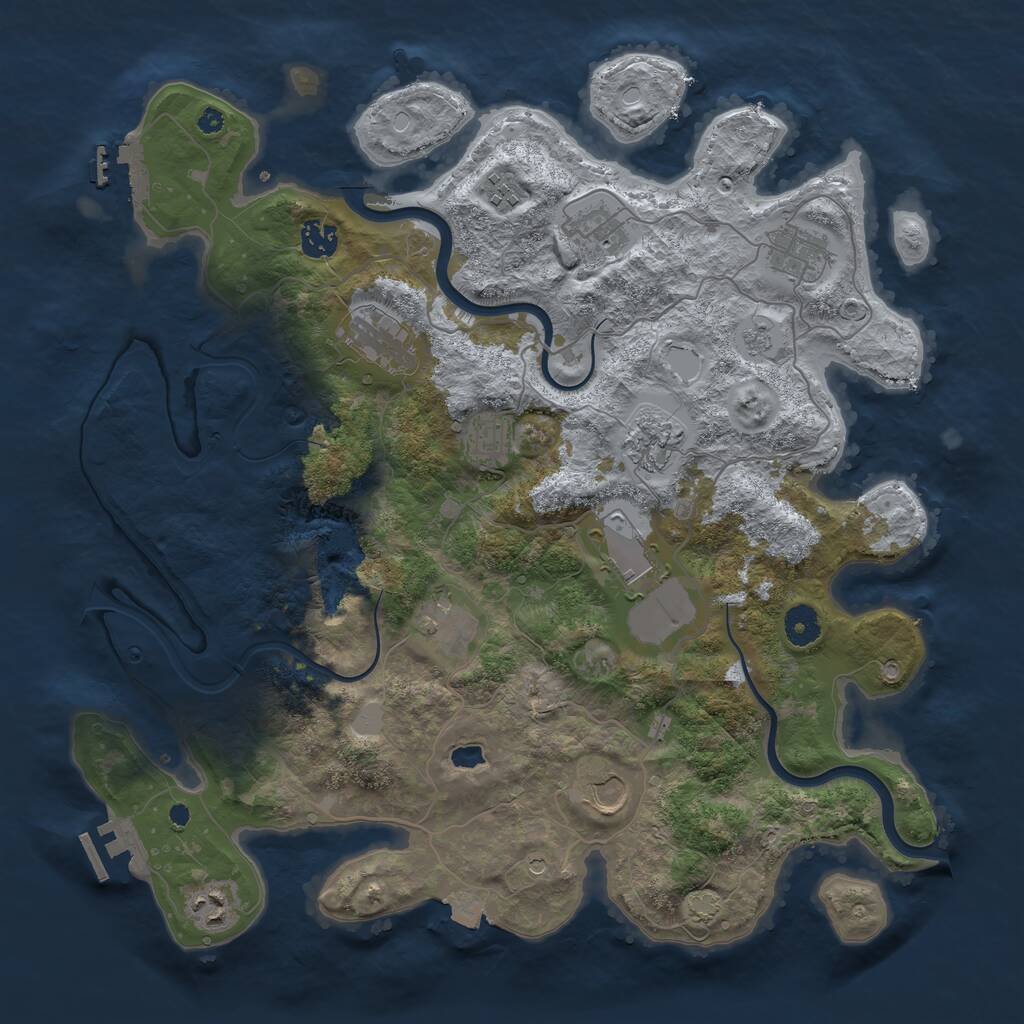 Rust Map: Procedural Map, Size: 4000, Seed: 112633213, 17 Monuments