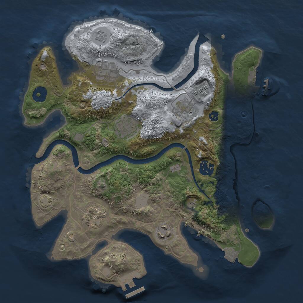 Rust Map: Procedural Map, Size: 3000, Seed: 22162, 13 Monuments