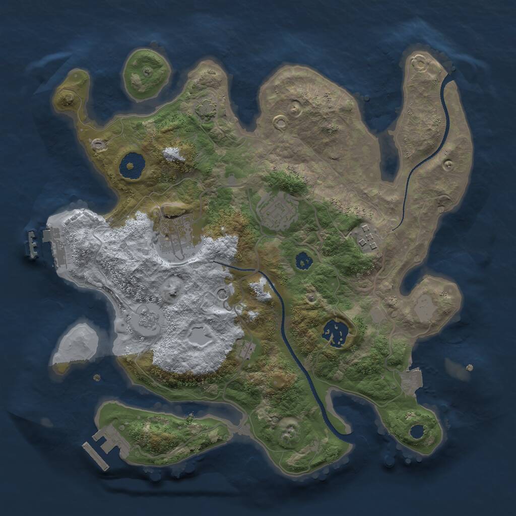 Rust Map: Procedural Map, Size: 3000, Seed: 286535118, 10 Monuments