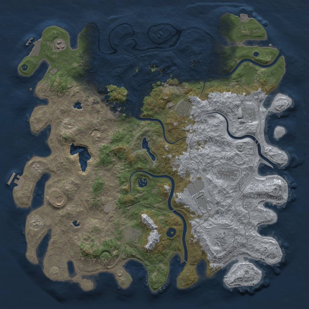 Rust Map: Procedural Map, Size: 4800, Seed: 1658649531, 17 Monuments