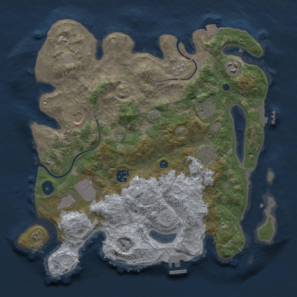 Rust Map: Procedural Map, Size: 3500, Seed: 1626065568, 13 Monuments