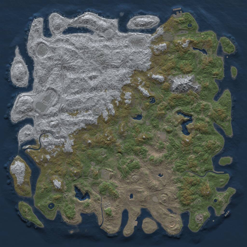 Rust Map: Procedural Map, Size: 6000, Seed: 234523, 17 Monuments