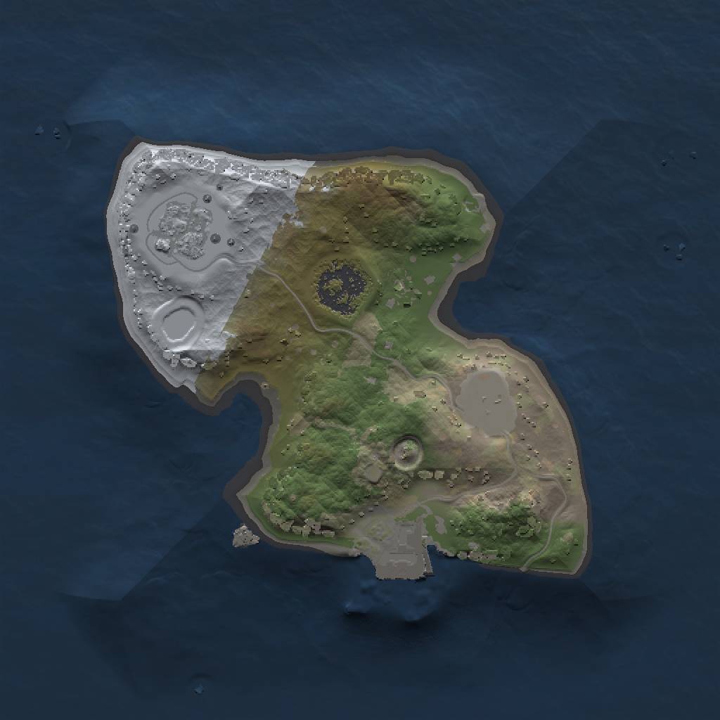 Rust Map: Procedural Map, Size: 1500, Seed: 1702702457, 4 Monuments
