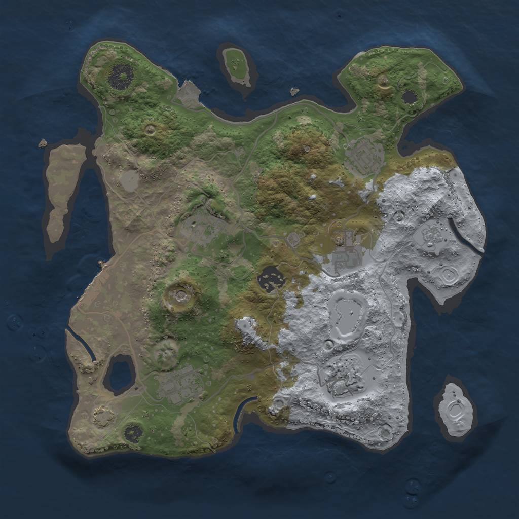 Rust Map: Procedural Map, Size: 3000, Seed: 22273904, 13 Monuments
