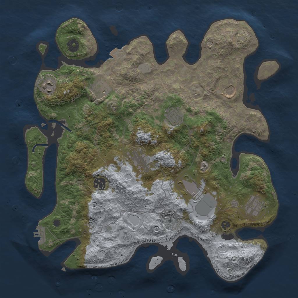 Rust Map: Procedural Map, Size: 3500, Seed: 334180492, 15 Monuments