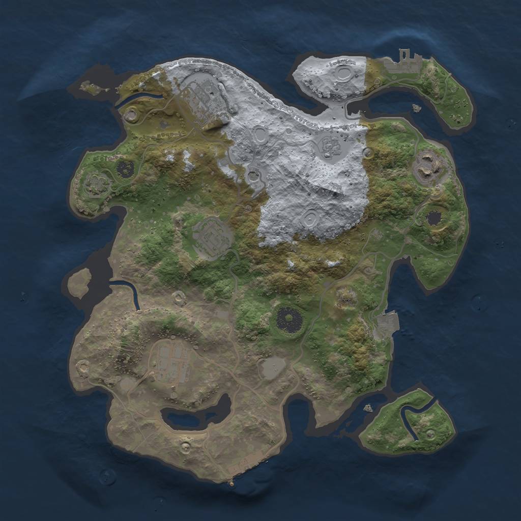 Rust Map: Procedural Map, Size: 3000, Seed: 436529560, 12 Monuments