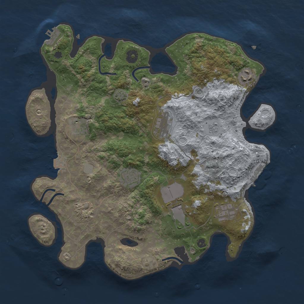 Rust Map: Procedural Map, Size: 3500, Seed: 28883, 15 Monuments