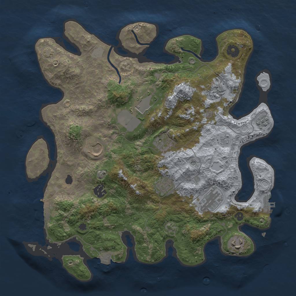 Rust Map: Procedural Map, Size: 3500, Seed: 2118037688, 17 Monuments