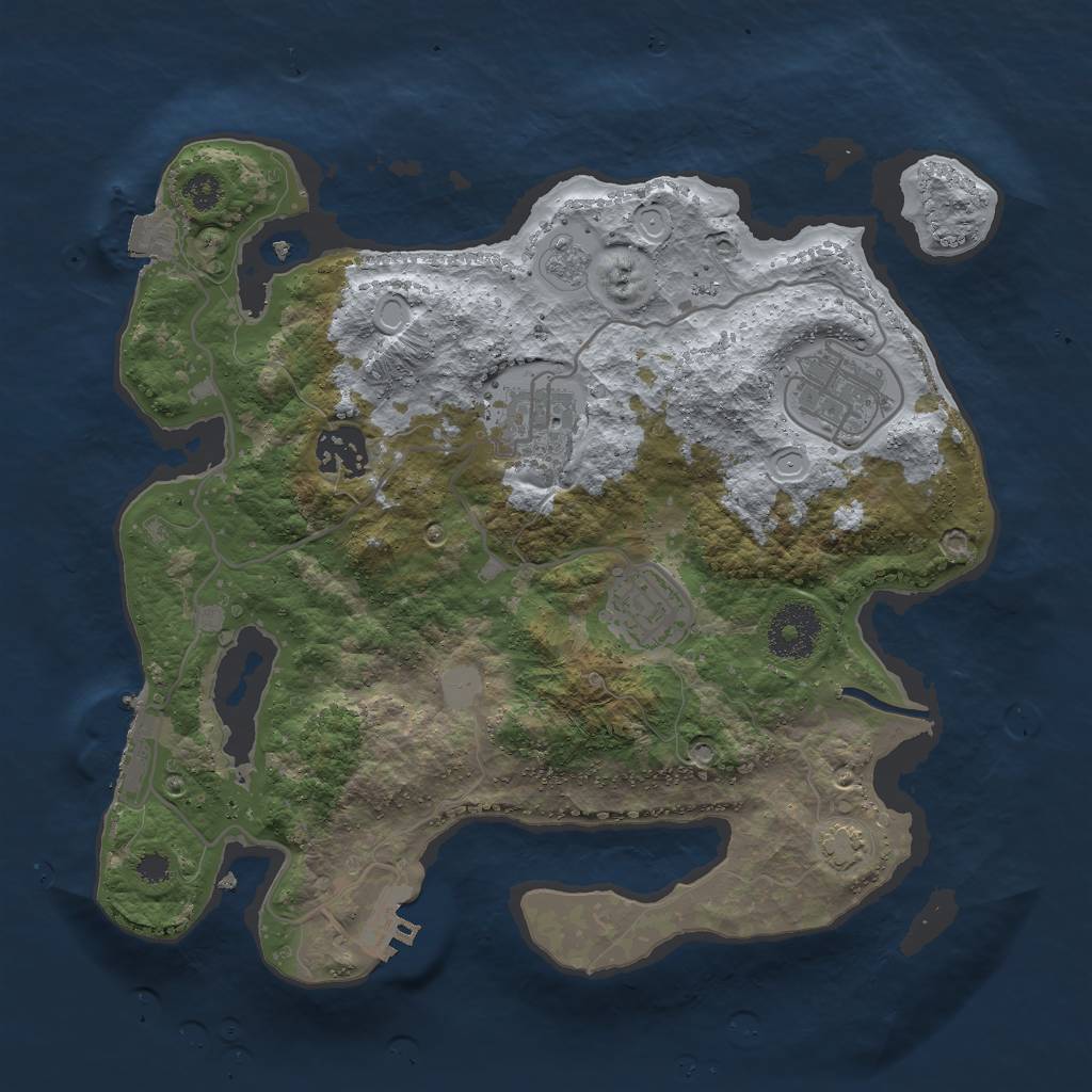 Rust Map: Procedural Map, Size: 3000, Seed: 64363, 11 Monuments