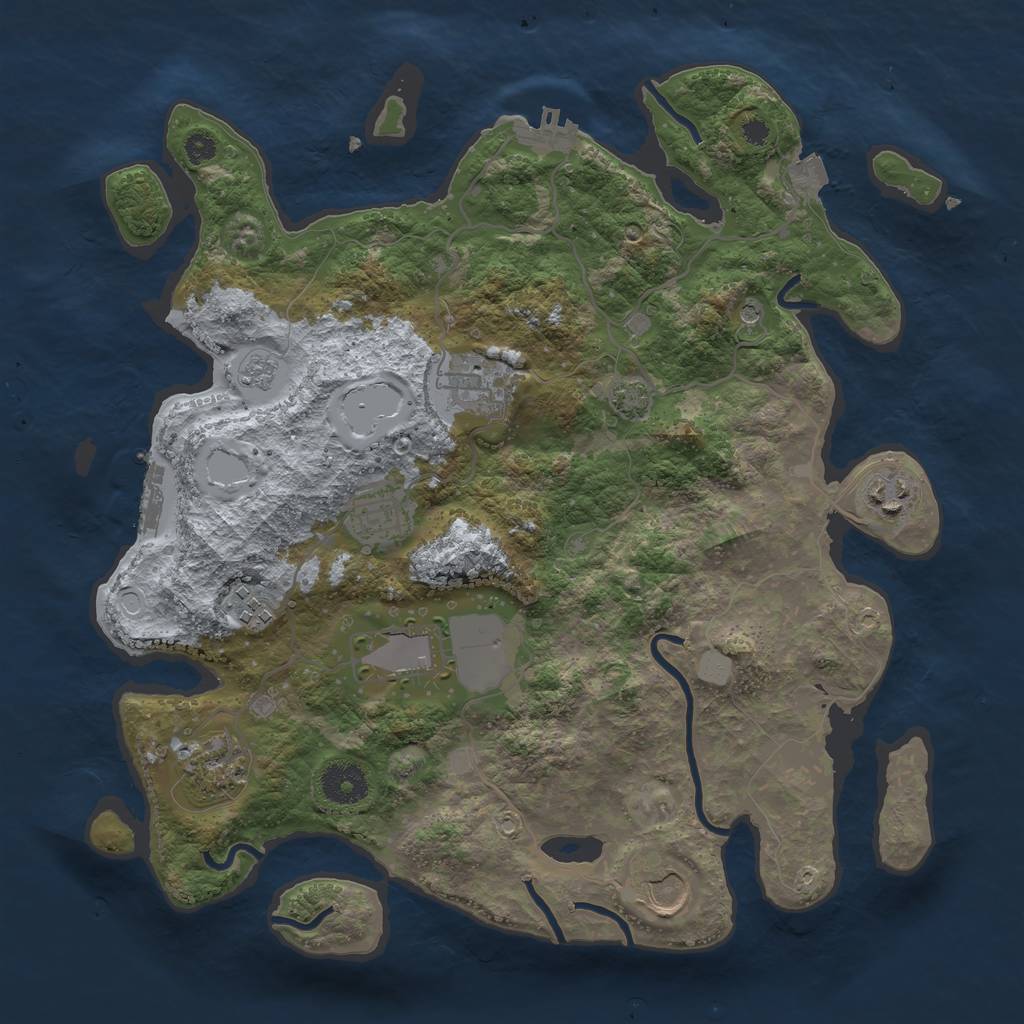 Rust Map: Procedural Map, Size: 3500, Seed: 193930686, 15 Monuments