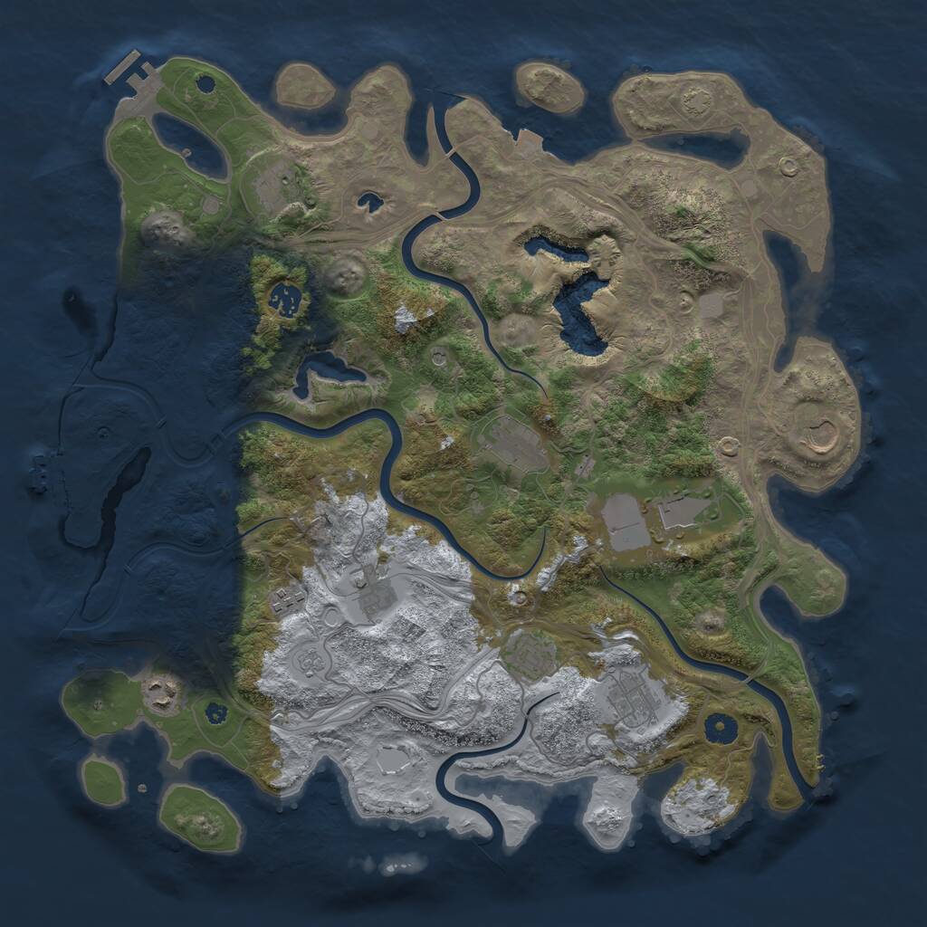 Rust Map: Procedural Map, Size: 4250, Seed: 16664, 16 Monuments