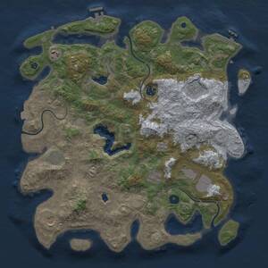Thumbnail Rust Map: Procedural Map, Size: 4100, Seed: 736576743, 14 Monuments