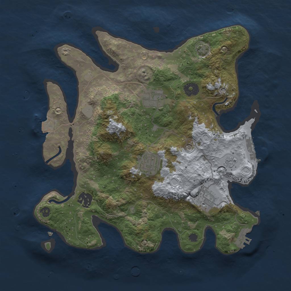 Rust Map: Procedural Map, Size: 3000, Seed: 1744608014, 12 Monuments